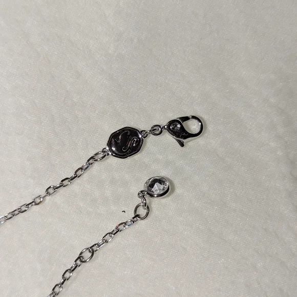 Swarovski Crystal Una Swan Heart Shaped Pendant Pink Rose Rhodium Plated NWT - Picture 7 of 9